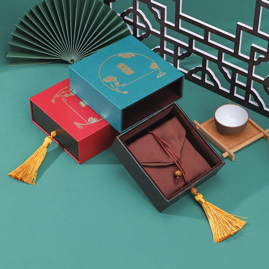 Textured Specialty Paper Drawer Jewelry Boxes 展示图 1