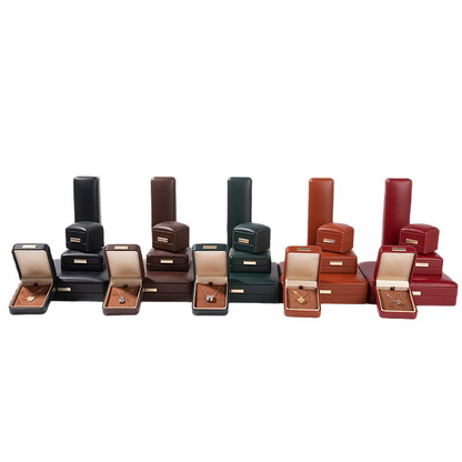 Premium PU leather rounded flip-top jewelry box detail 1