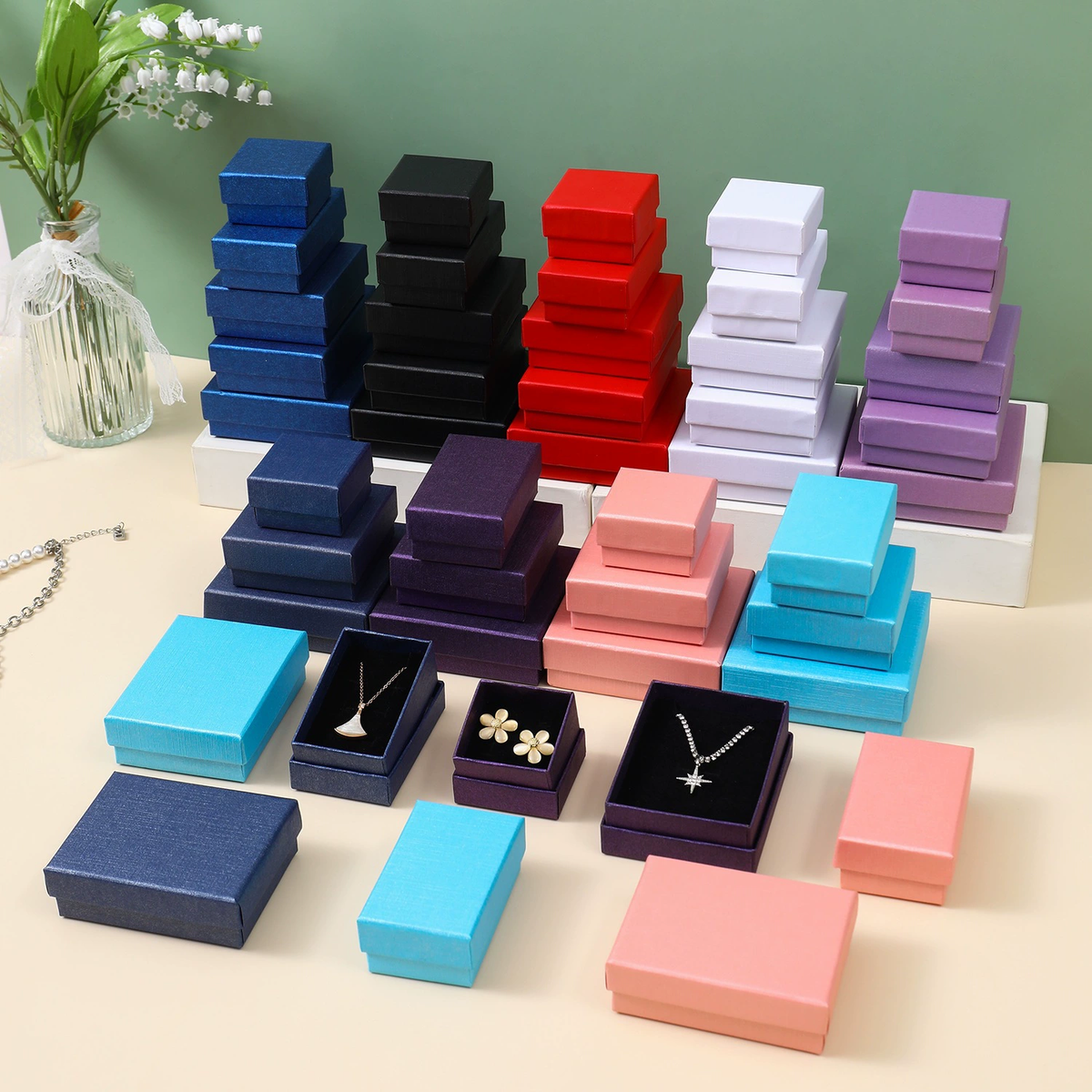 Multi-Purpose Colorful Lid-and-Base Jewelry Boxes 展示图 2