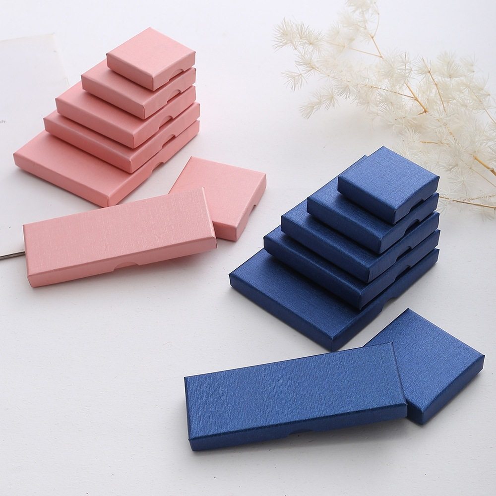Slim Linen-Texture Lid-and-Base Jewelry Boxes 展示图 5