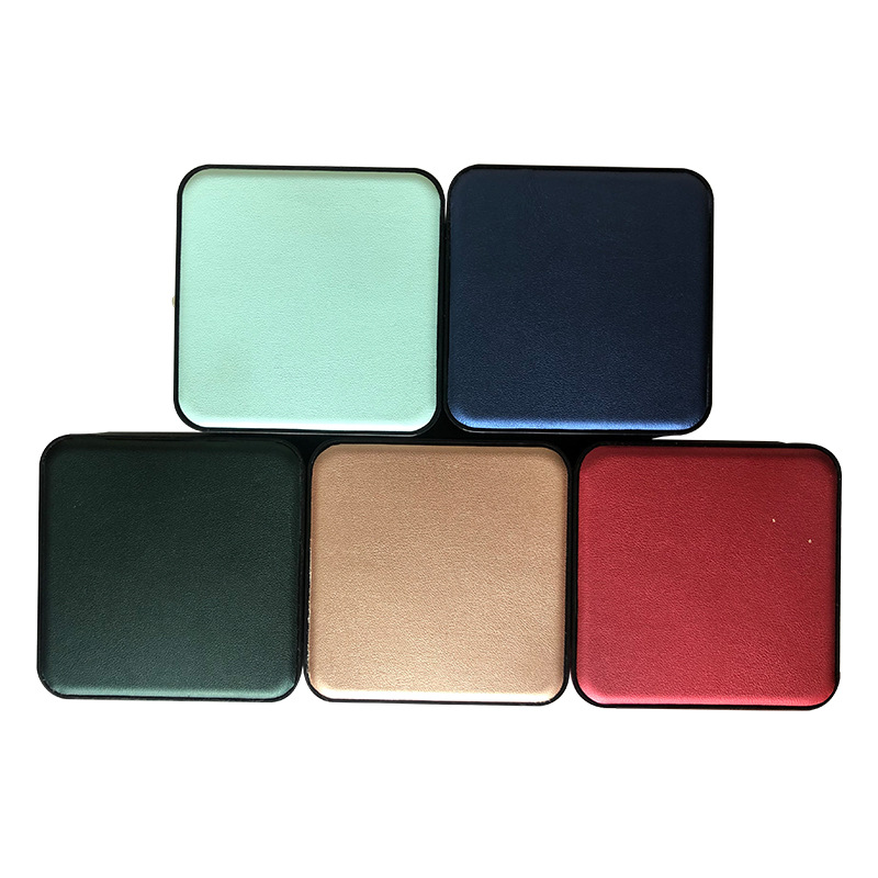 Pearl-Clasp PU Leather Jade Jewelry Flip-Top Box detail 5