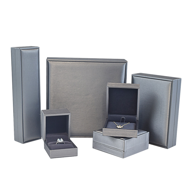 Brushed PU Leather Luxury Flip-Top Jewelry Box detail 2
