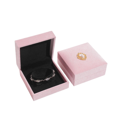 Vintage pink velvet flip-top jewelry box detail 6
