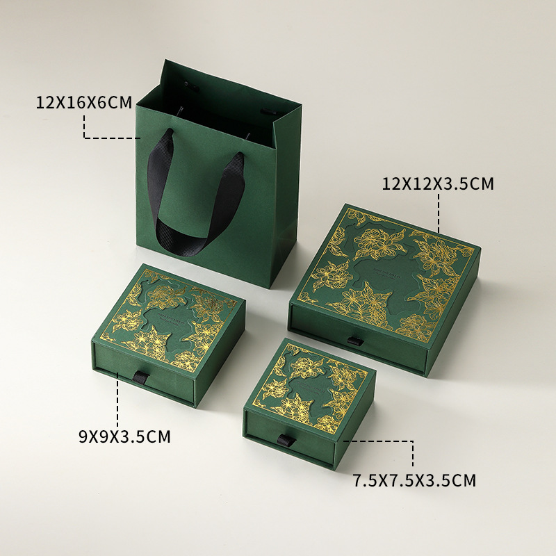 Textured Specialty Paper Drawer Jewelry Boxes 展示图 4