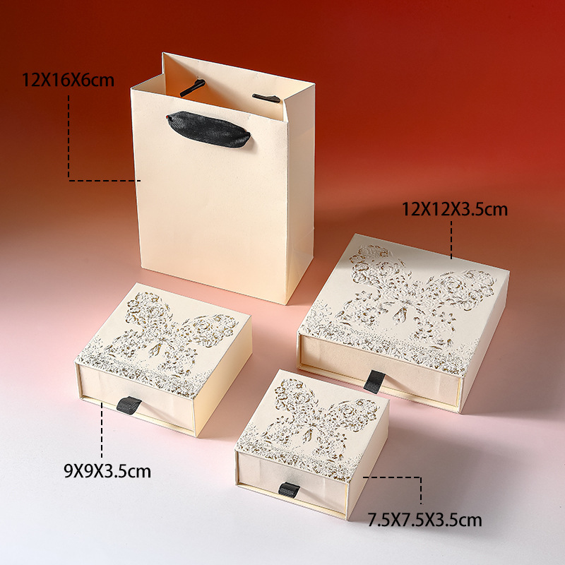 Textured Specialty Paper Drawer Jewelry Boxes 展示图 6