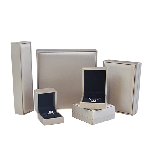 Brushed PU Leather Luxury Flip-Top Jewelry Box detail 4