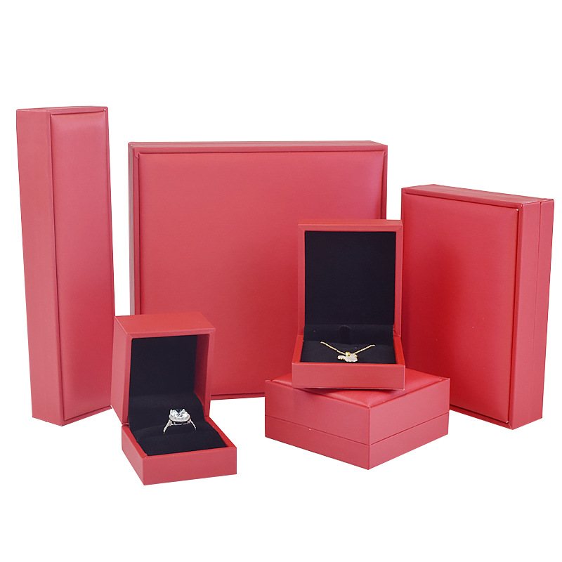 Brushed PU Leather Luxury Flip-Top Jewelry Box detail 5