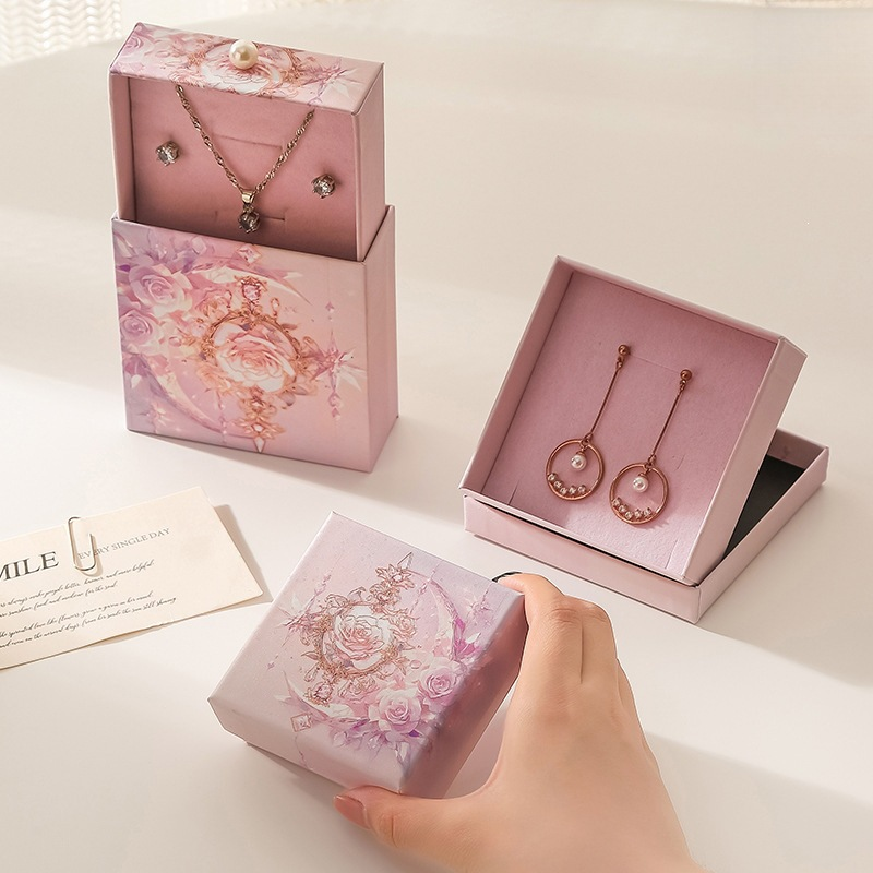 Textured Specialty Paper Drawer Jewelry Boxes 展示图 8
