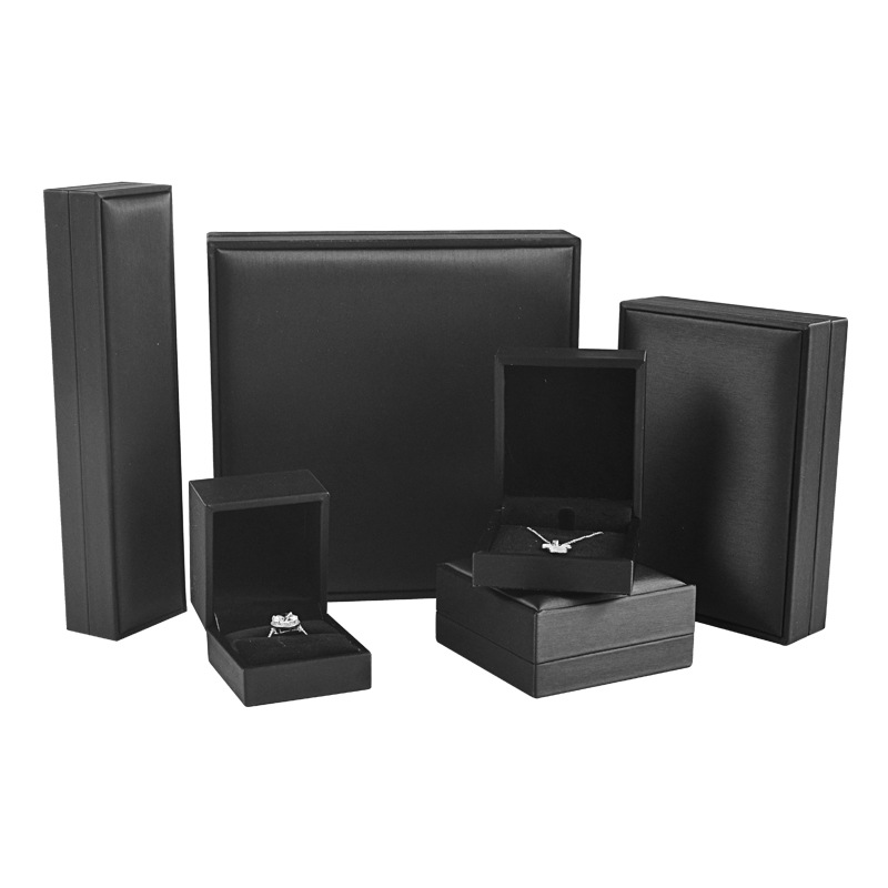 Brushed PU Leather Luxury Flip-Top Jewelry Box detail 6